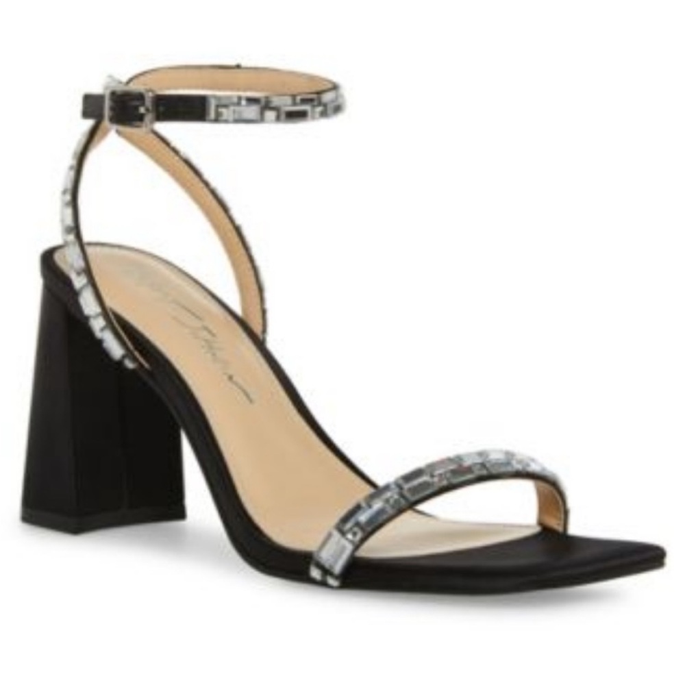 Betsey Johnson black and rhinestone statement heels.